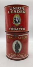 Two Graphic Union Leader Tobacco Tins