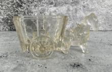 Donkey and Cart Glass Candy Container