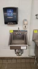 HAND SINK 20" X 18" WITH TOWEL AND SOAP DISPENSER