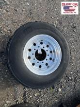 (4) 445-50R22.5 Super Single Rims & Tires