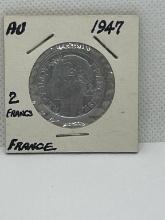 France 2 Francs Coin