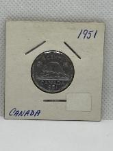 1951 Canadian 5 Cent Coin