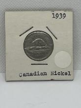 1939 Canadian 5 Cent Coin
