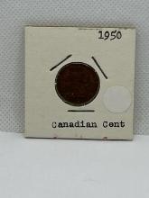 1950 Canadian 1 Cent Coin