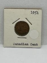 1951 Canadian 1 Cent Coin