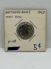 1942 Nederland German Occupation 1 Cent Coin