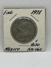 1971 Mexico Un Peso Coin