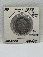 1979 Mexico Cincuenta Centavos Coin