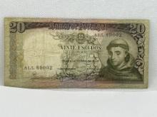 1964 Banco De Portugal 20 Dollar Note