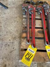 LOT OF PIPE WRENCHES (2), RIDGID, 24"