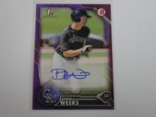 2016 BOWMAN DRAFT DREW WEEKS AUTOGRAPHED ROOKIE CARD #D 148/250