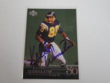 2001 UPPER DECK NFL LEGENDS KELLEN WINSLOW SR AUTOGRAPHED CARD
