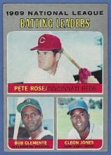 1970 Topps #61 Batting Leaders Pete Rose Roberto Clemente