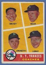 1960 Topps #465 New York Yankees Coaches Bill Dickey Ralph Houk