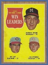 1962 Topps #58 Win Leaders Warren Spahn