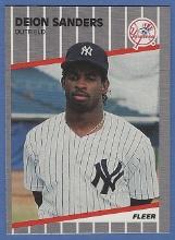High Grade 1989 Fleer Update #U-53 Deion Sanders RC New York Yankees