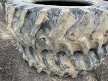 (2) Used Firestone Radial All Traction 23 Degree 520/85R42 Radial Tractor Tires, 30% Tread