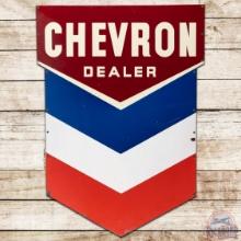 Chevron Dealer Die Cut SS Porcelain Sign w/ Hallmark