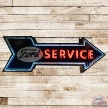 Rare Ford Service DS Tin Arrow Sign w/ Logo