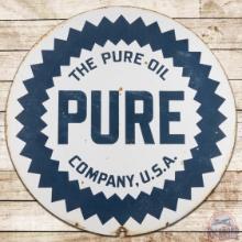 Pure Gasoline The Pure Oil Company 42" DS Porcelain Sign