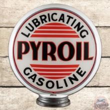 Pyroil Lubricating Gasoline Co. 14" Complete Gill Milk Glass Gas Pump Globe