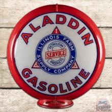 Illinois Farm Supply Aladdin Gasoline 13.5" Complete Red Capco Gas Pump Globe