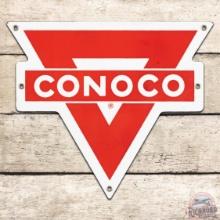 Conoco Motors Oils Die Cut SS Porcelain Sign