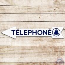Telephone Arrow Die Cut DS Porcelain Sign w/ Bell System Logo
