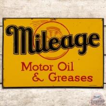 Mileage Motor Oil & Greases SS Tin Sign w/ Logo
