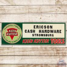Keen Kutter Tools Embossed SS Tin Sign w/ Logo Cash Hardware Stromsburg NE
