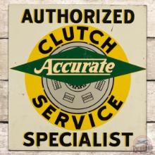 Accurate Clutch Service Authorized Specialist DS Tin Flange Sign