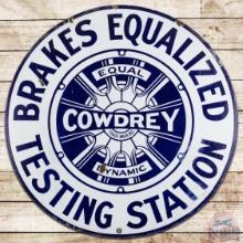 Cowdrey Brakes Equalized Testing Station 36" DS Porcelain Sign
