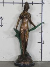 Beautiful XL Art Nouveau Bronze Statue on Marble Vase of Diana the Goddess of Fertility BRONZE ART