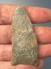 RARE 2 1/16" Quartzite Paleo Point, Restoration to 1 EarFound in Virginia, Ex: Ed Bottoms Collection