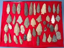 40+ Arrowheads, Points, Longest is 3 1/2", Mainly Found in Gloucester County, NJ