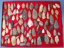 80 Various Arrowheads, Blades, Points, Longest is 3", Mainly Found in Gloucester County, NJ