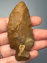 3" Jasper Stemmed Point, Found on Taylors Island, MD, Ex: Drapper, Vandergrift Collection