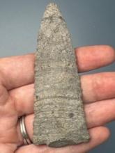 Nice Rhyolite 3 3/8" Point, Serrated, Found in Dover, Delaware, Ex: Vandergrift Collection