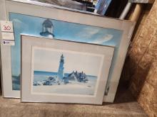 2 FRAMED LIGHTHOUSE ART