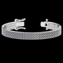 4.92 CtwVS/SI1 Diamond Prong Set 14K White Gold 3 Row Bracelet (ALL DIAMOND ARE LAB GROWN )