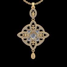 1.07 CtwVS/SI1 Diamond 14K Yellow Gold Necklace (ALL DIAMOND ARE LAB GROWN )
