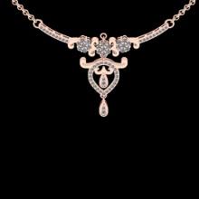 0.65 Ctw VS/SI1 Diamond 14K Rose Gold Necklace (ALL DIAMOND ARE LAB GROWN )