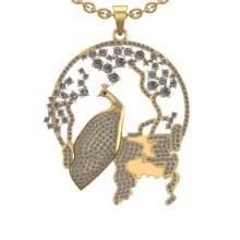 4.21 Ctw VS/SI1 Diamond 14K Yellow Gold Earth Environment Necklace ALL DIAMOND ARE LAB GROWN
