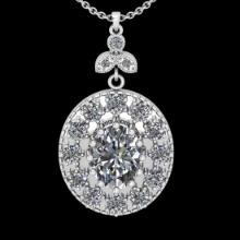 3.76 Ctw VS/SI1 Diamond 14K White Gold Necklace(ALL DIAMOND ARE LAB GROWN )