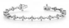 14KT WHITE GOLD 3 CTW G-H VS2/SI1 PRONG AND BEZEL SET BRACELET LAB-GROWN DIAMOND