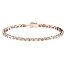 1.56 Ctw SI2/I1 Diamond 14K Rose Gold Bracelet (ALL DIAMOND ARE LAB GROWN)