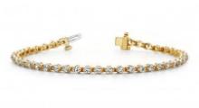 14KT YELLOW GOLD 2 CTW G-H VS2/SI1 CLASSIC PRONG SET TENNIS BRACELET LAB-GROWN DIAMOND