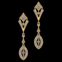 0.76 Ctw VS/SI1 Diamond 18K Yellow Gold Earrings ALL DIAMOND ARE LAB GROWN