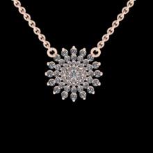 0.74 CtwVS/SI1 Diamond 14K Rose Gold Necklace (ALL DIAMOND ARE LAB GROWN)