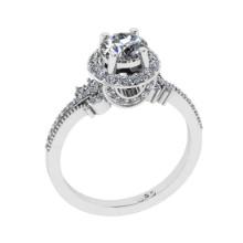 1.61 Ctw VS/SI1 Diamond14K White Gold Engagement Ring (ALL DIAMOND ARE LAB GROWN)